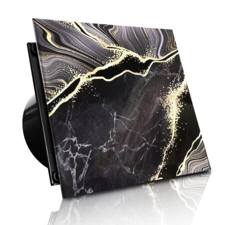 WENTYLATOR DOMOWY VERONI GLASS Ø120 - Black Gold Marble