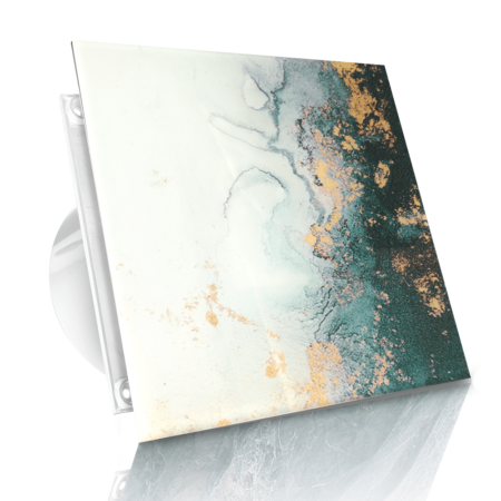 WENTYLATOR DOMOWY VERONI GLASS Ø120 - Green and Gold Stone