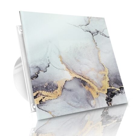 WENTYLATOR DOMOWY VERONI GLASS Ø120 - White Grey Gold Stone