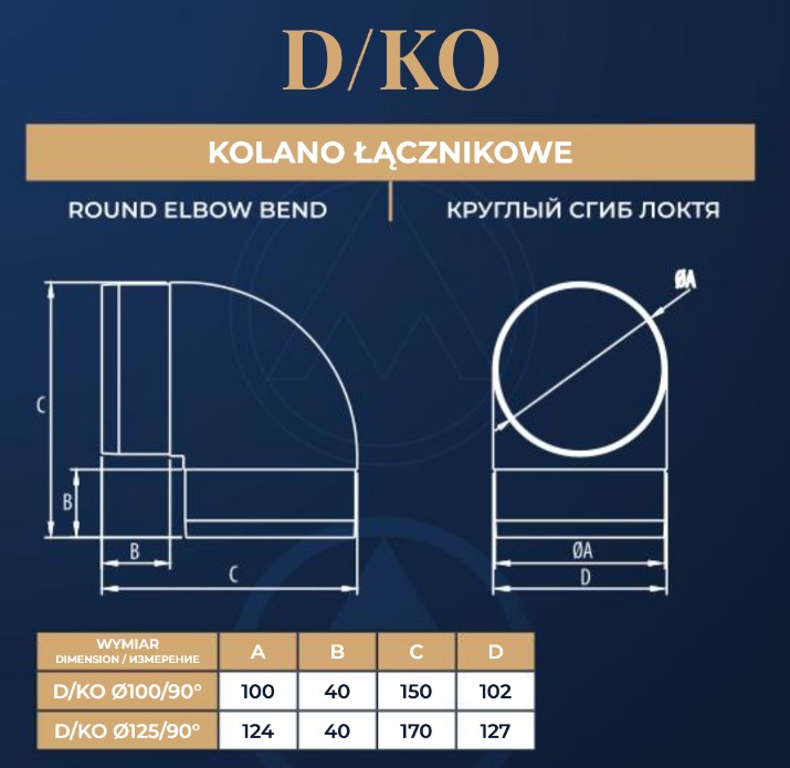 D/KO 100/90st (kolano okrągłe) - obrazek 2